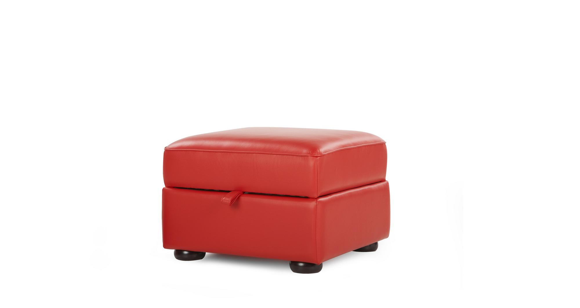 DFS Ritz Red Leather 2 Seater Sofabed Chair And Storage