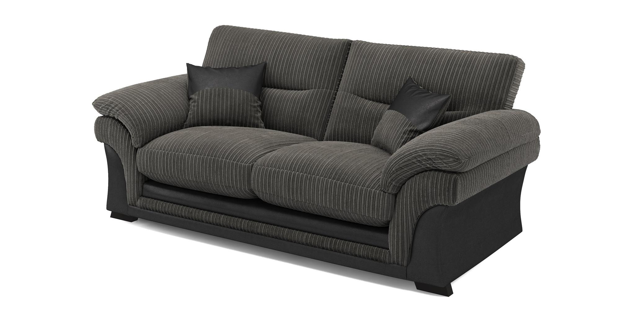 DFS Samson Charcoal Grey Fabric Foam 3 Seater Sofa eBay