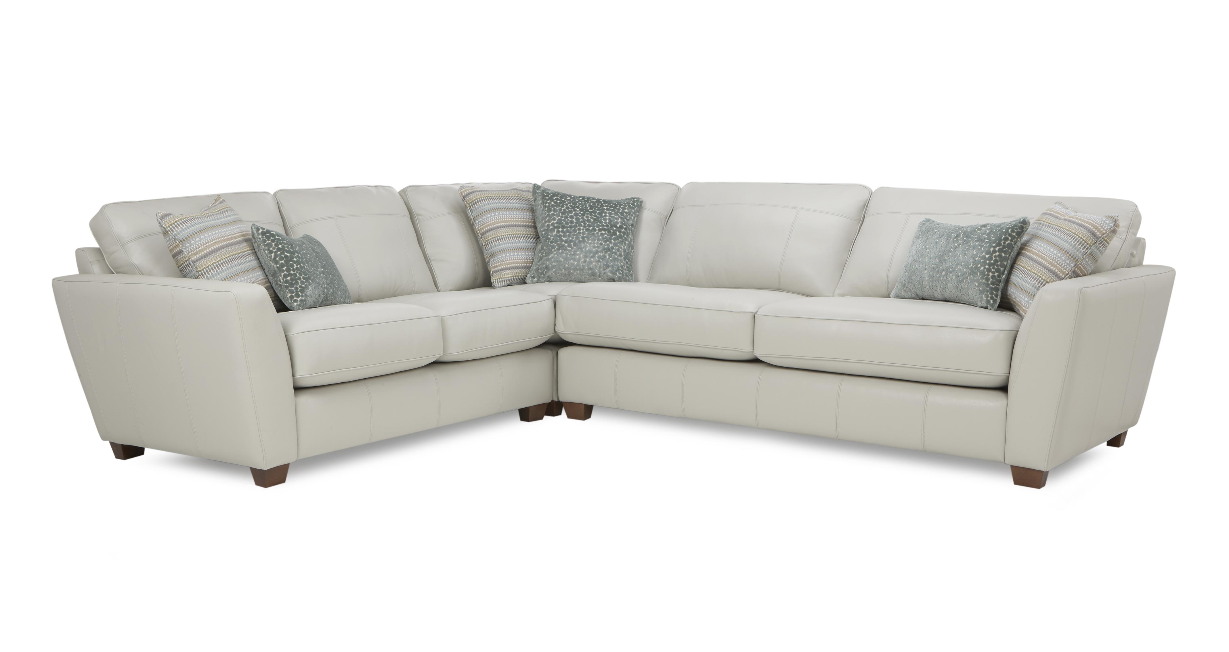 Sophia Leather Right Hand Facing 3 Seater Corner Group DFS
