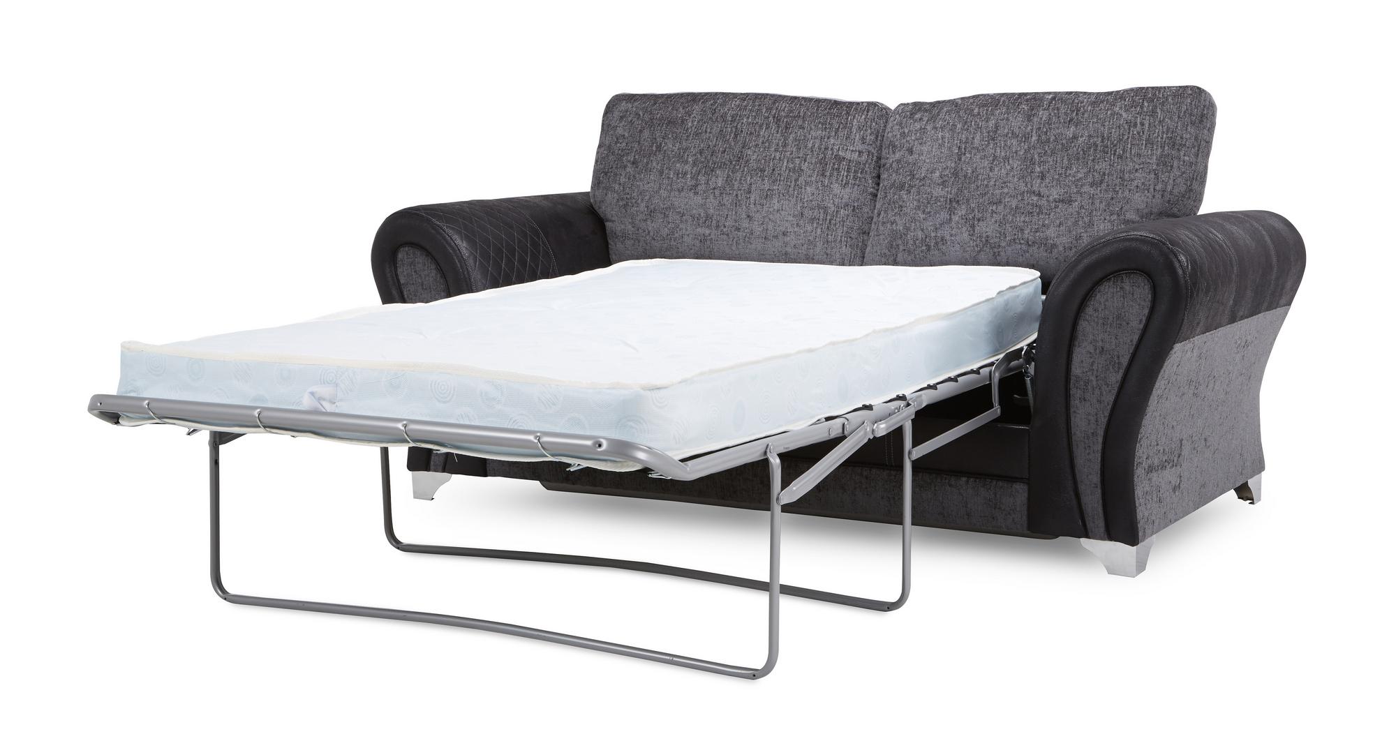 DFS Starlet Charcoal Grey Fabric Large 2 Seater Formal Deluxe Sofa Bed