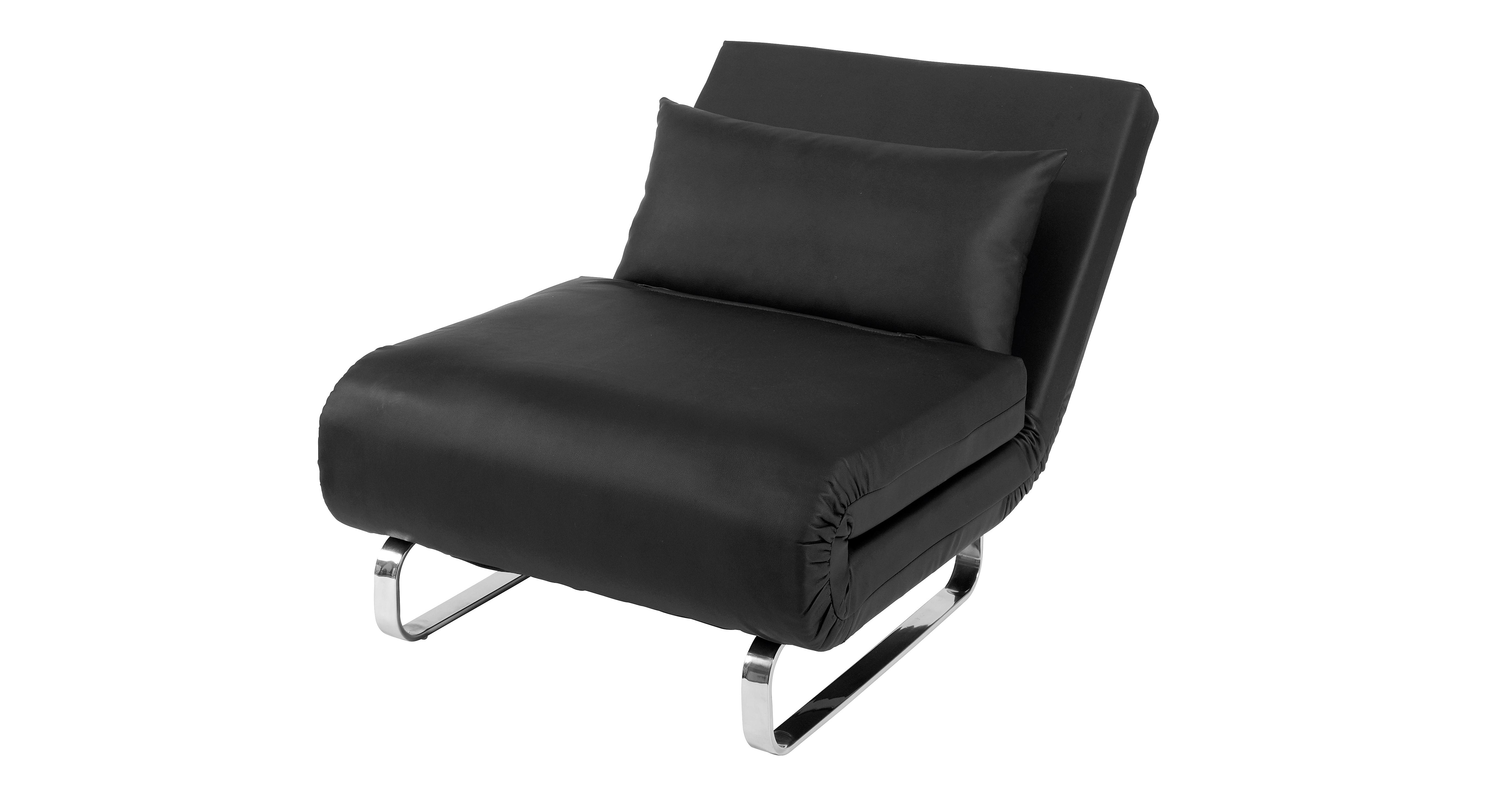 Stylus Chair Bed Stylus Leather Look Fabric and Chrome | DFS