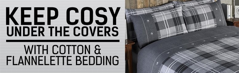 Keep cosy under the covers with cotton and flanelette bedding