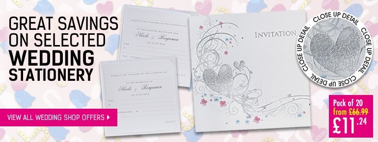 Great Savings On Selected Wedding Stationery