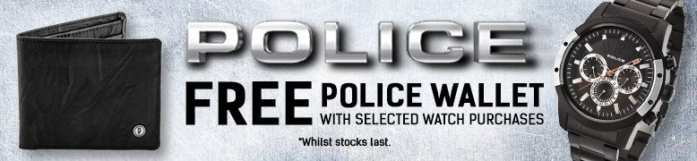 Police Watches - FREE Police Wallet With Selected Watch Purchases. Whilst Stocks Last.