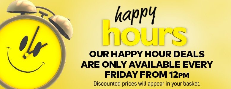 Sorry - Happy Hour Deals Have Now Ended - These Deals Are Only Available 12 Noon - midnight