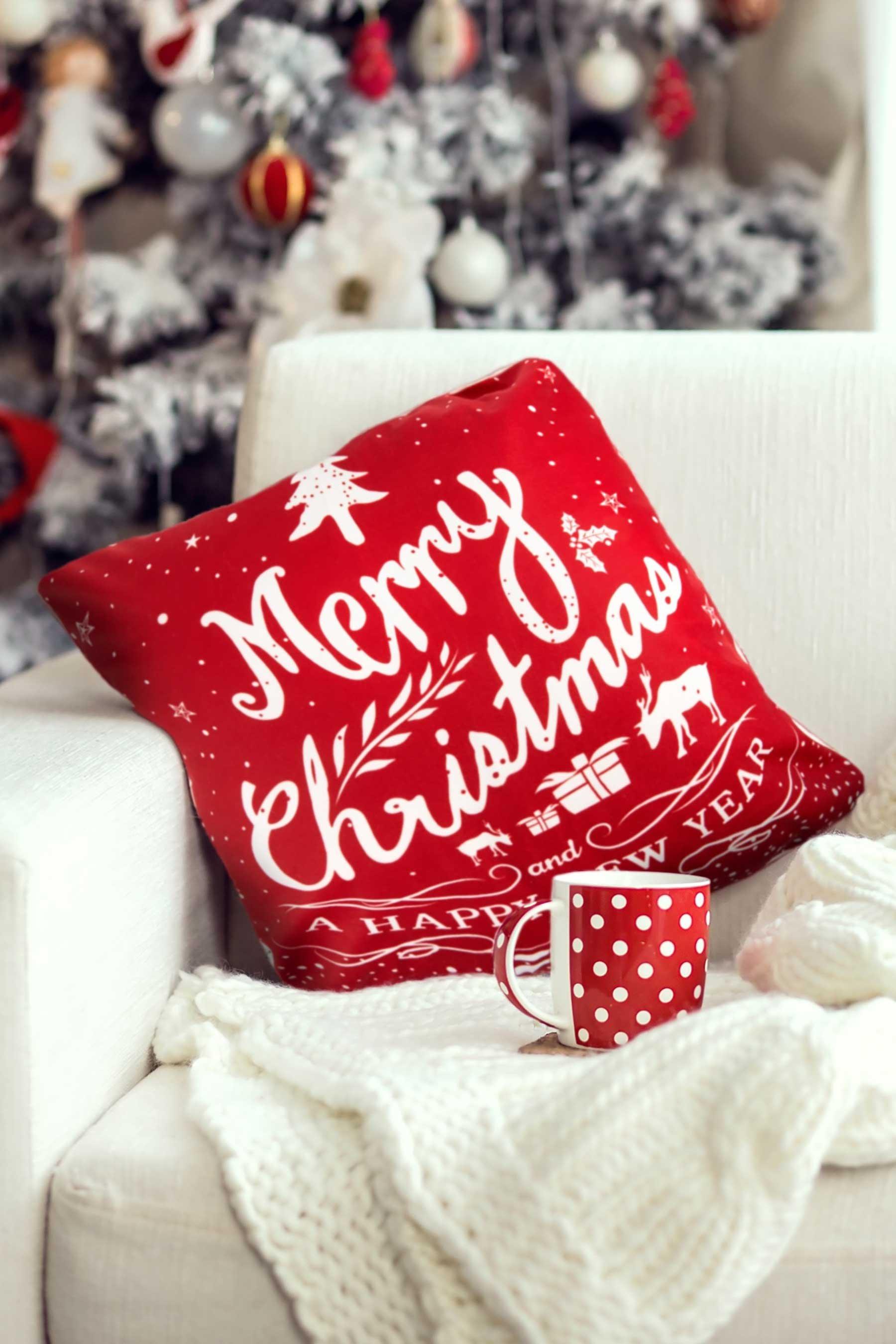 Merry Christmas Velvet Cushion Cover