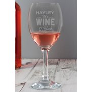 Personalised Wine OClock Engraved Wine Glass