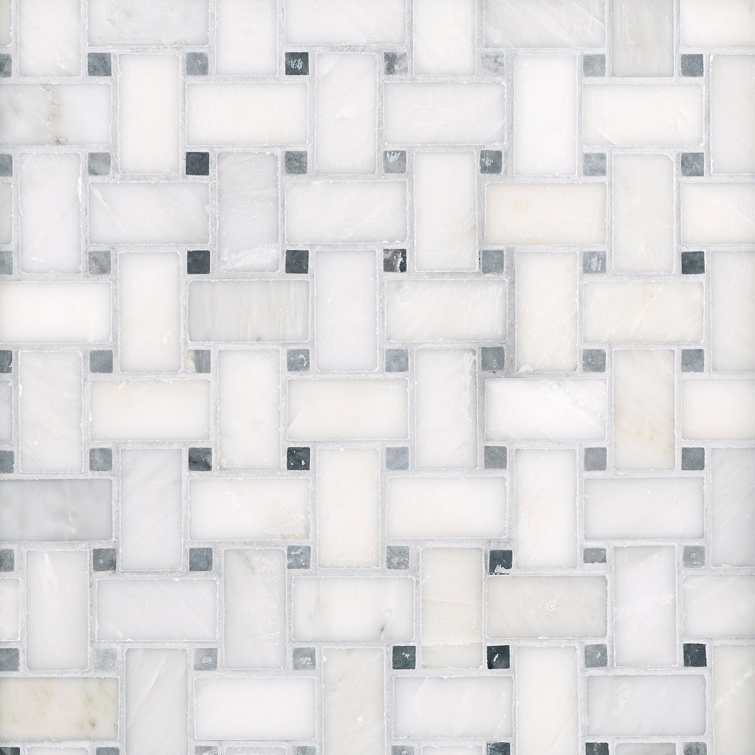 Carrara White Basket Weave Marble Mosaic 12 X 12 100139104