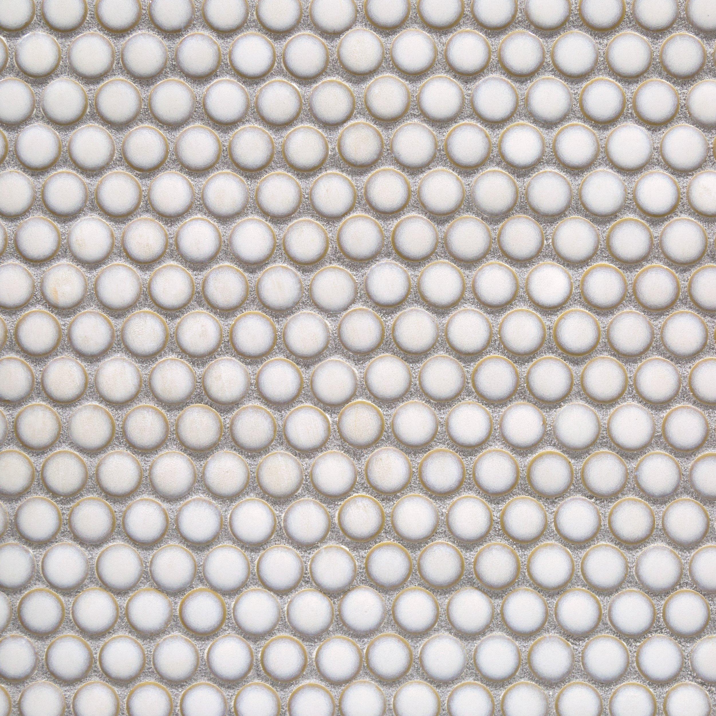 Glazed White Penny Porcelain Mosaic 10 X 12 100236306 Floor