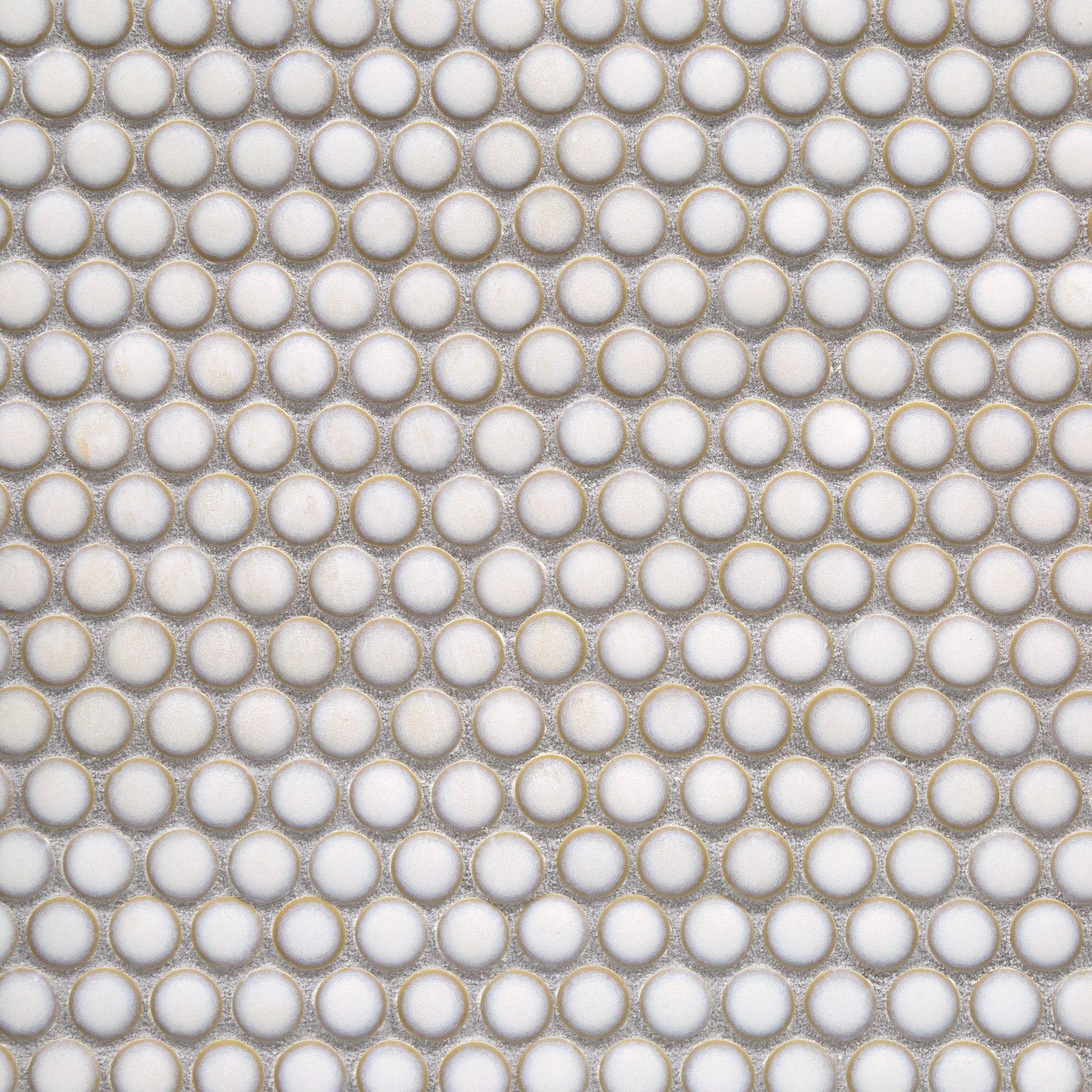 Glazed White Penny Porcelain Mosaic 10 X 12 100236306 Floor