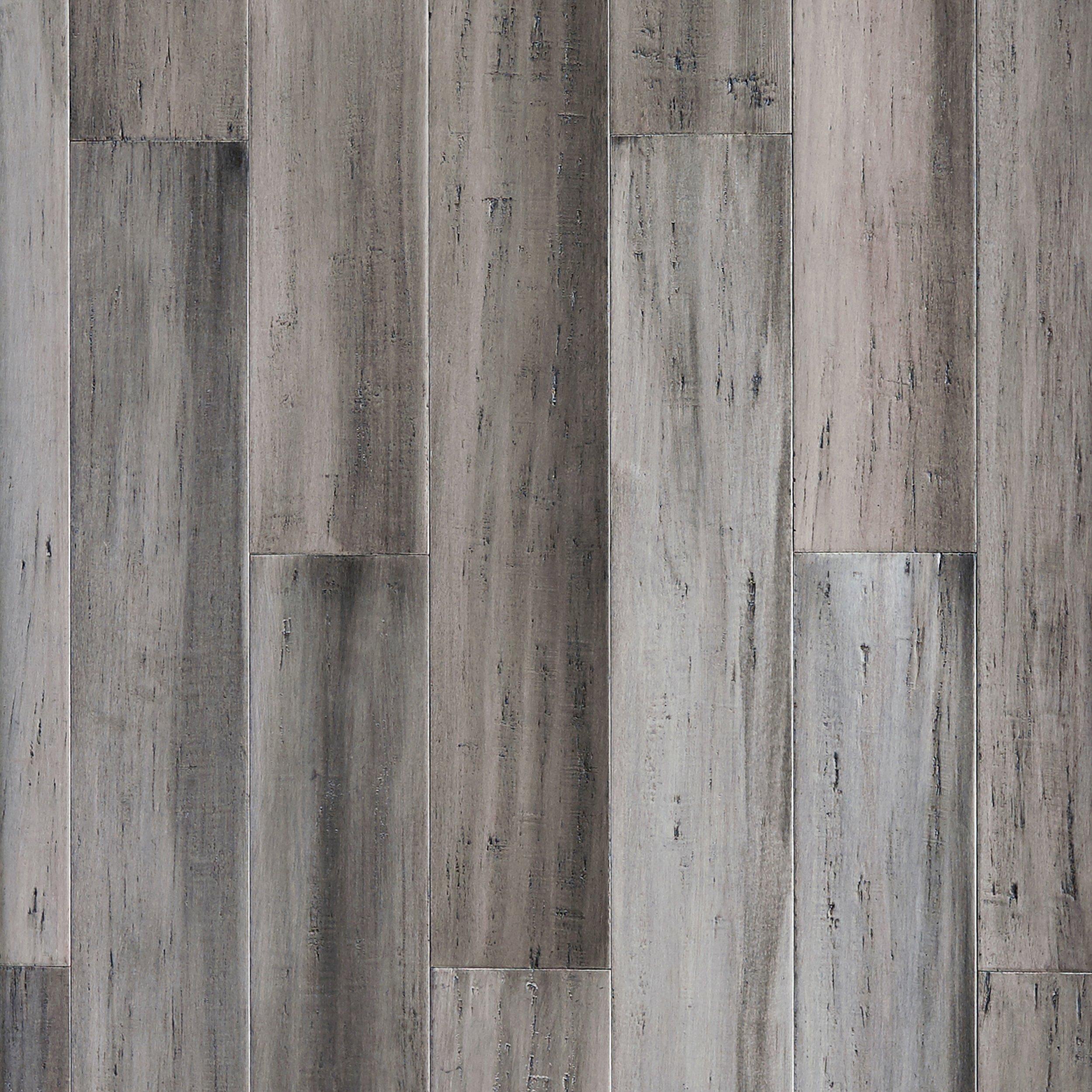 Urban Gray Hand Scraped Solid Stranded Bamboo 1 2in X 5 5 8in