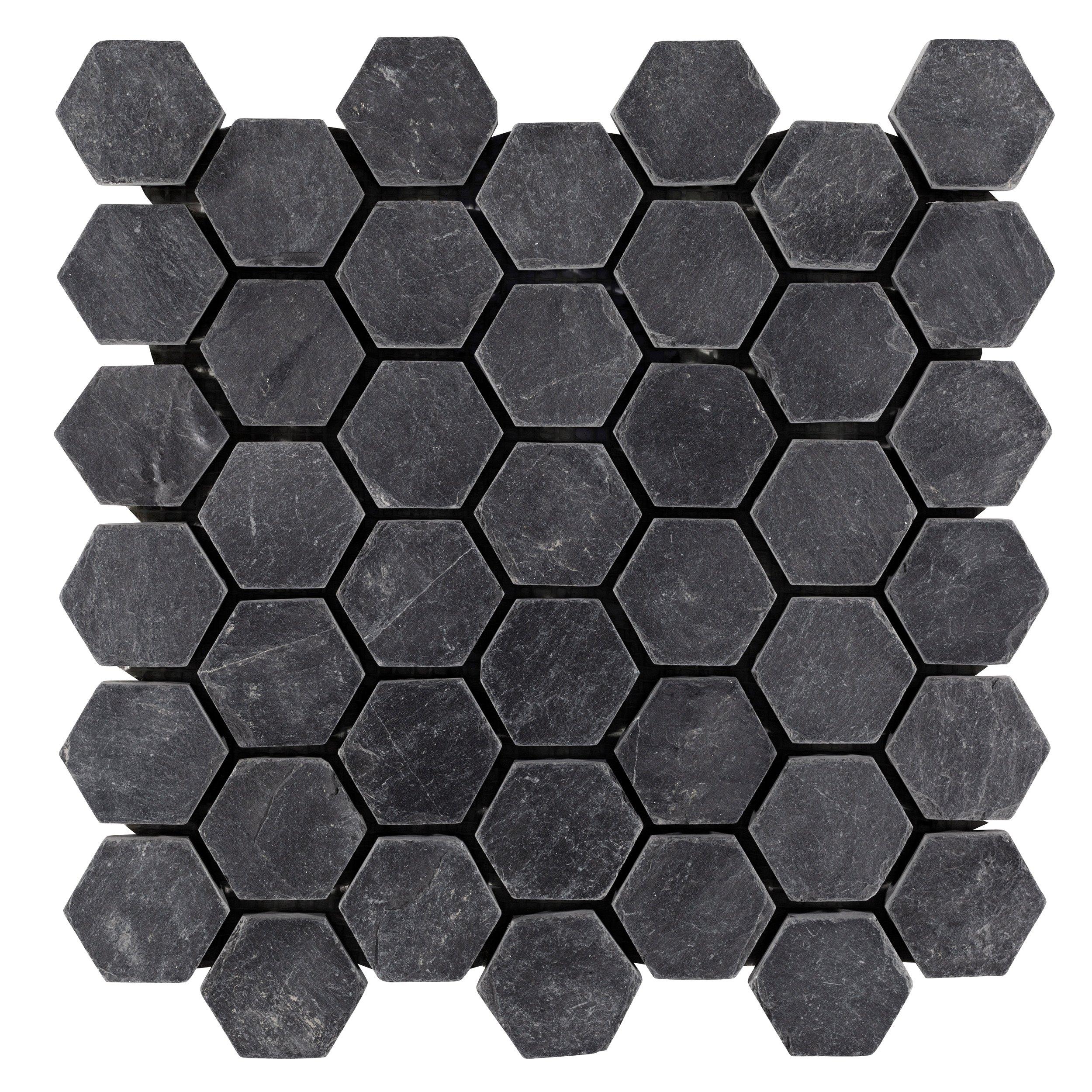 Black Hexagon Slate Mosaic 12 X 12 100341627 Floor And Decor
