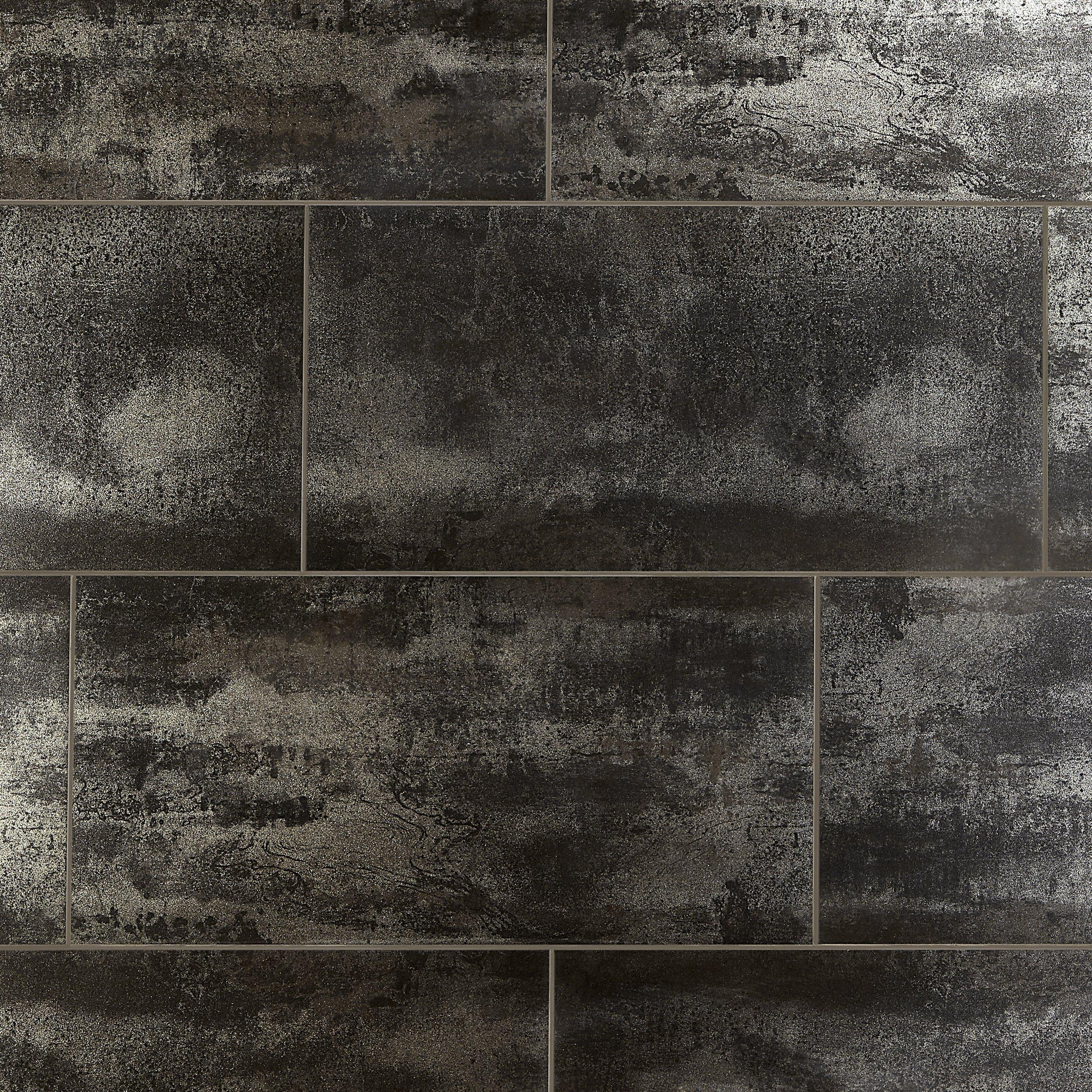 Metallic Black Ii Porcelain Tile 12 X 24 100410497 Floor And