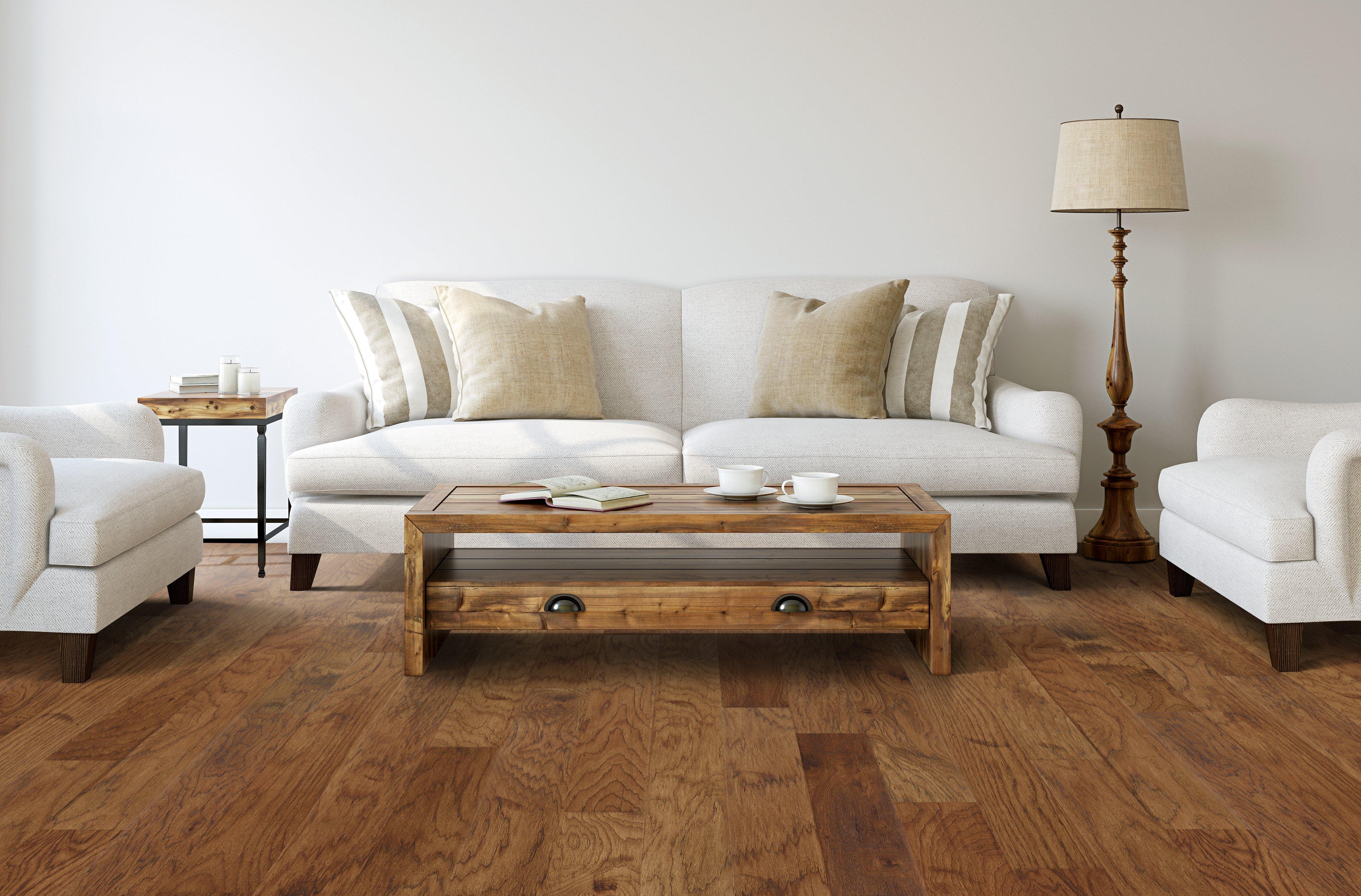Light Brown Hickory Distressed Locking Engineered Hardwood 3 8in