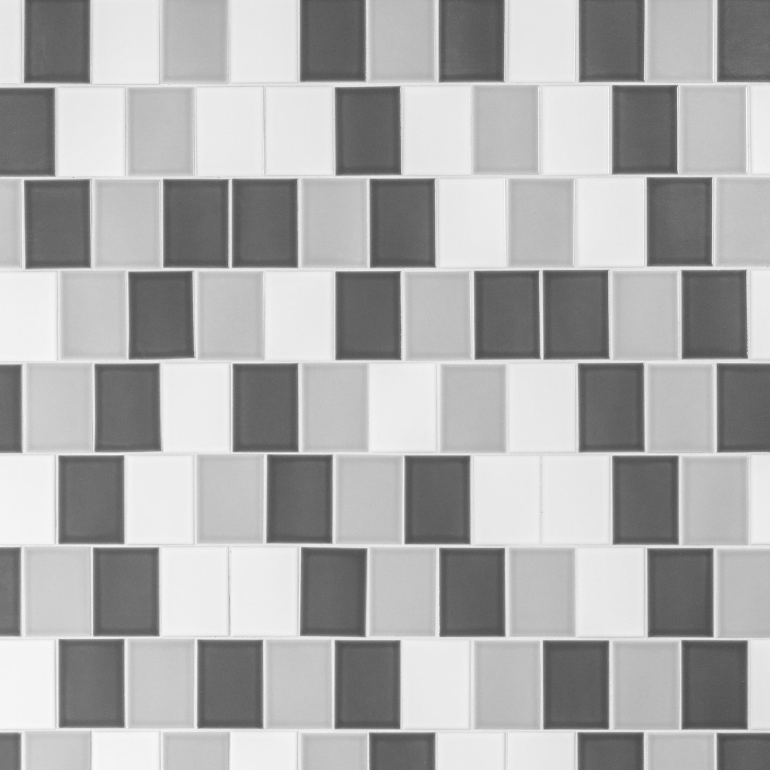 Mixed Offset Shingle Porcelain Mosaic 12 X 15 100465319