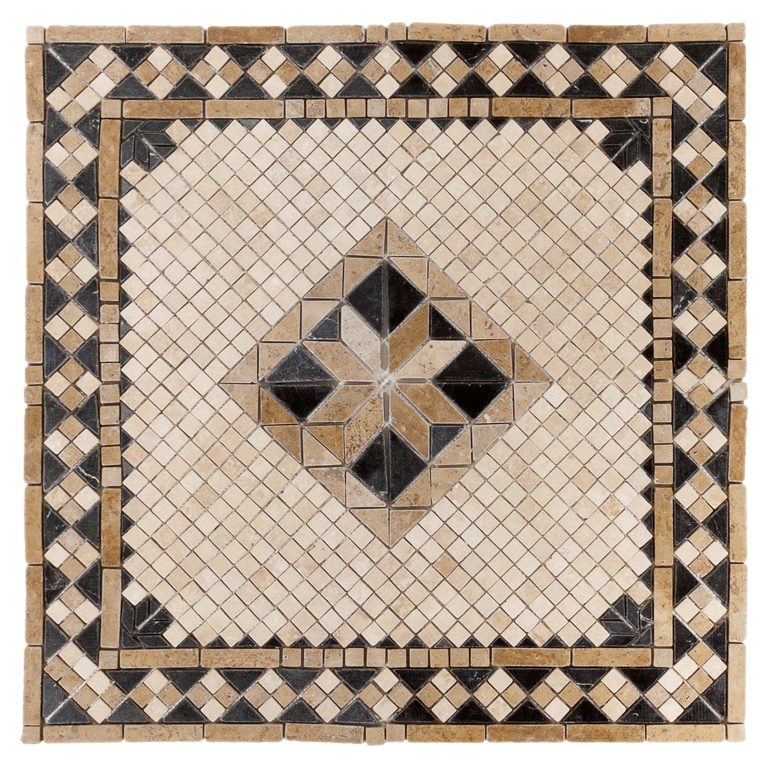 Aruba Tumbled Travertine Medallion 36 X 36 100512128 Floor