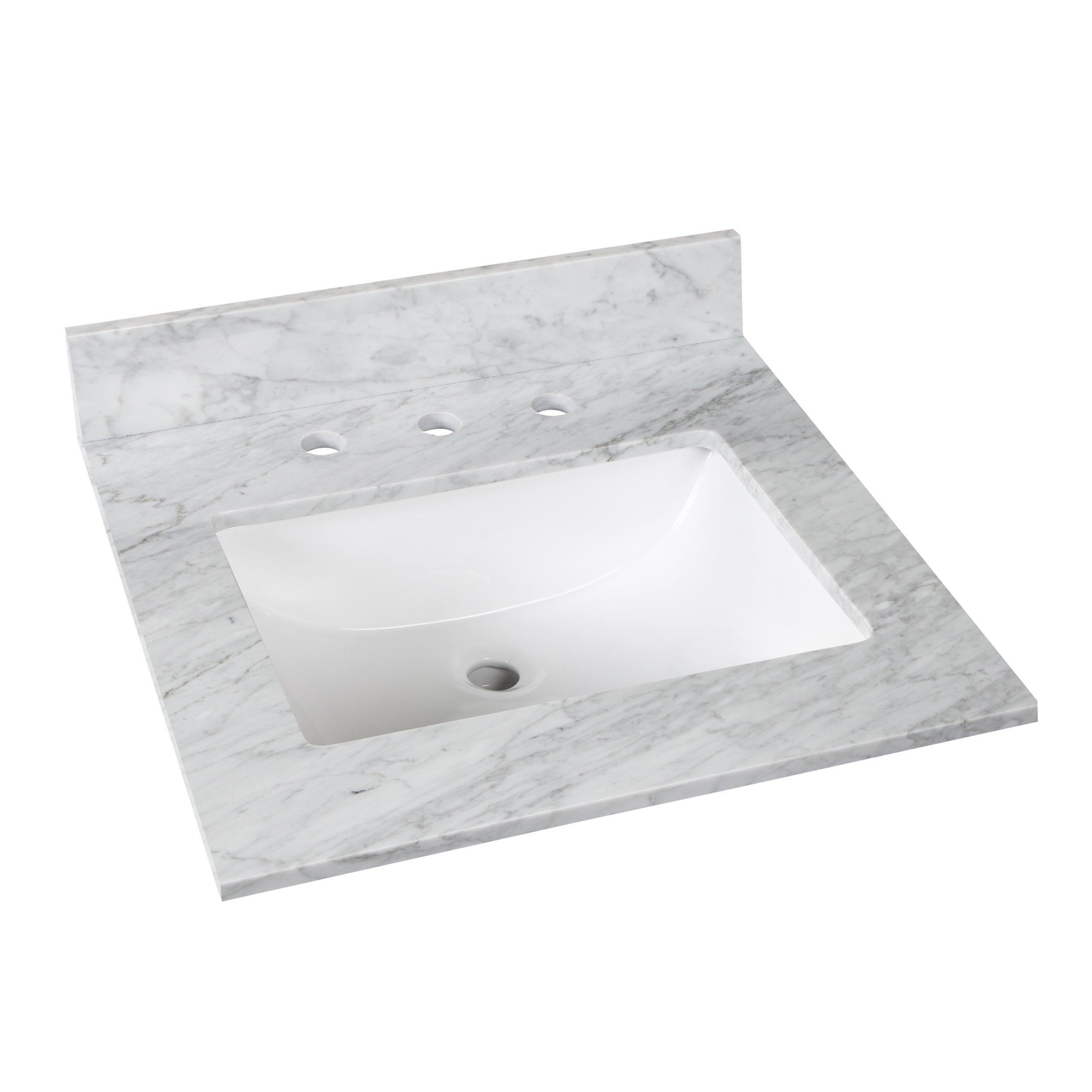 Bianco Carrara Marble 25 In Vanity Top 25in 100584010