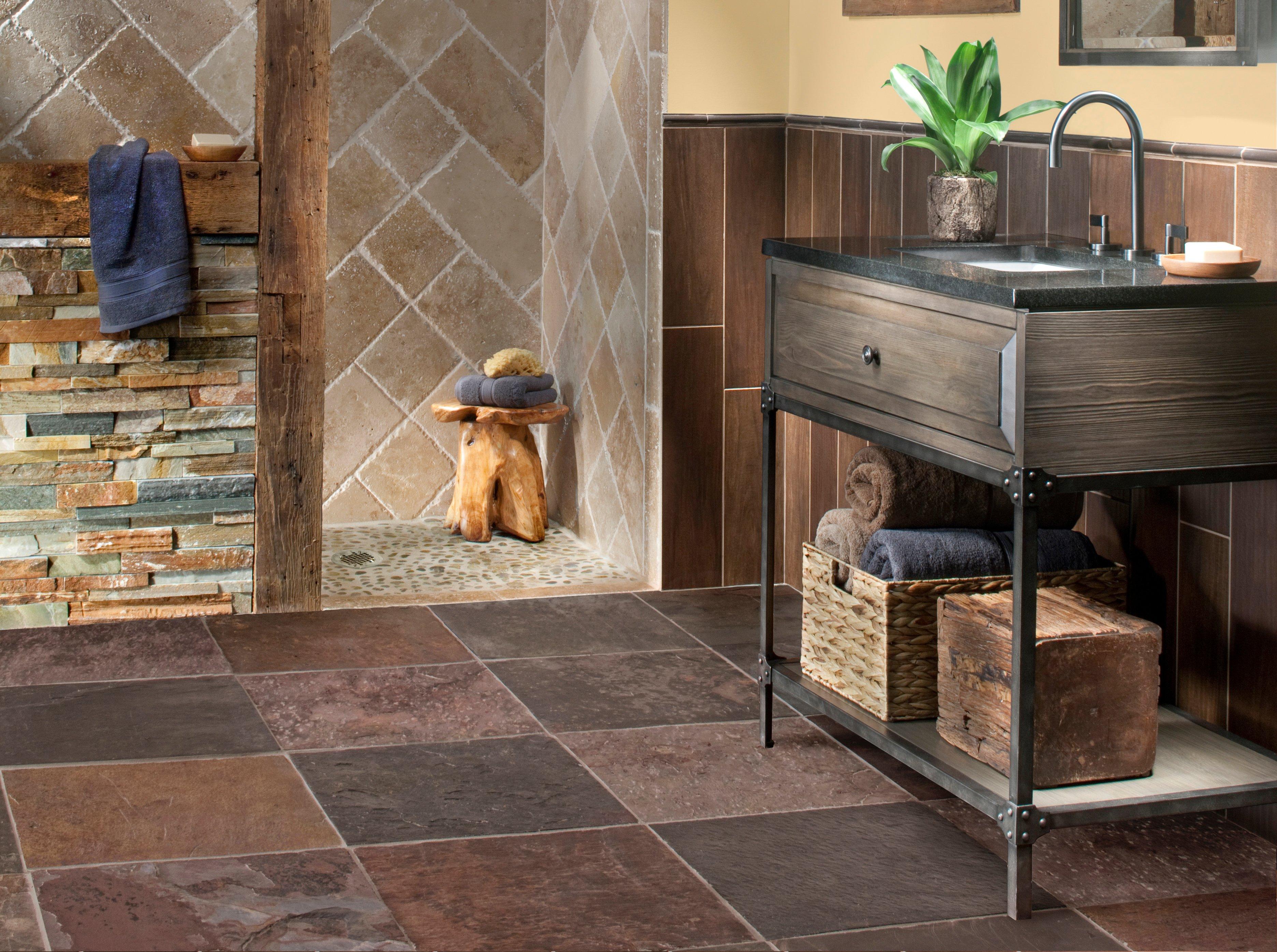 Peacock Multicolor Slate Tile 16 X 16 924100380 Floor And Decor