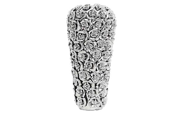 Chrome rose vase