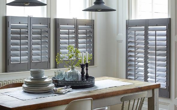 grey window shutters