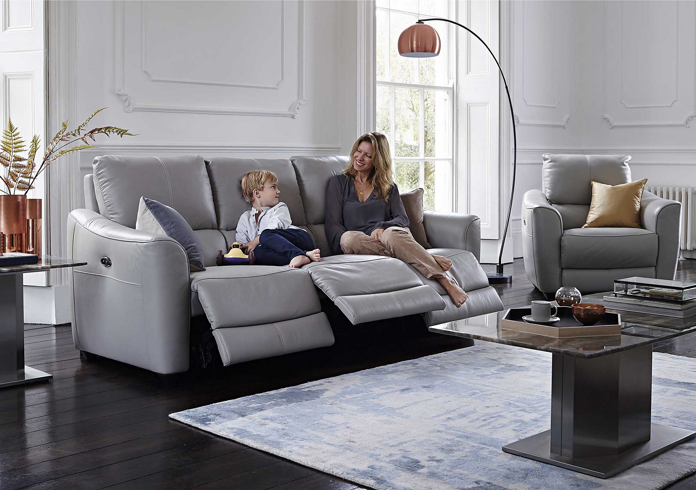 Trilogy 3 Seater Leather Recliner Sofa World of Leather