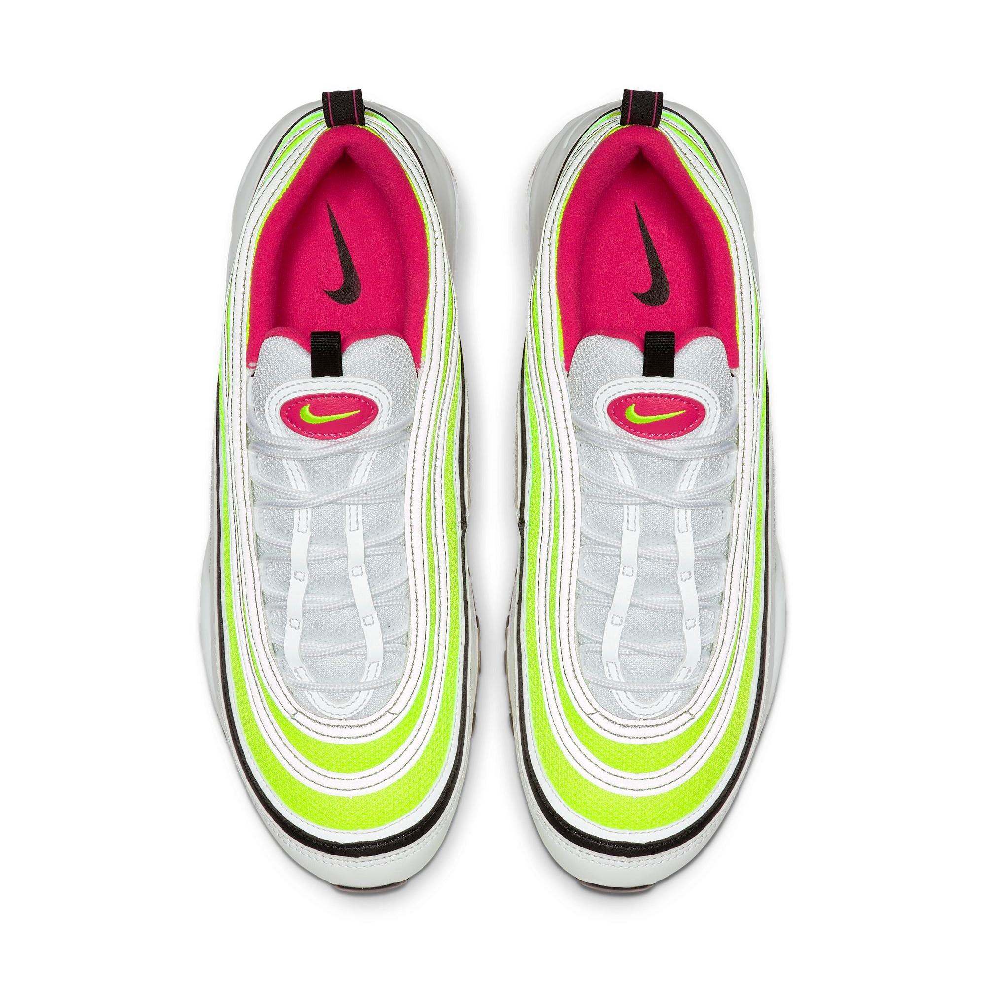 Air max 97 outlet white/rush pink/black/volt outfit