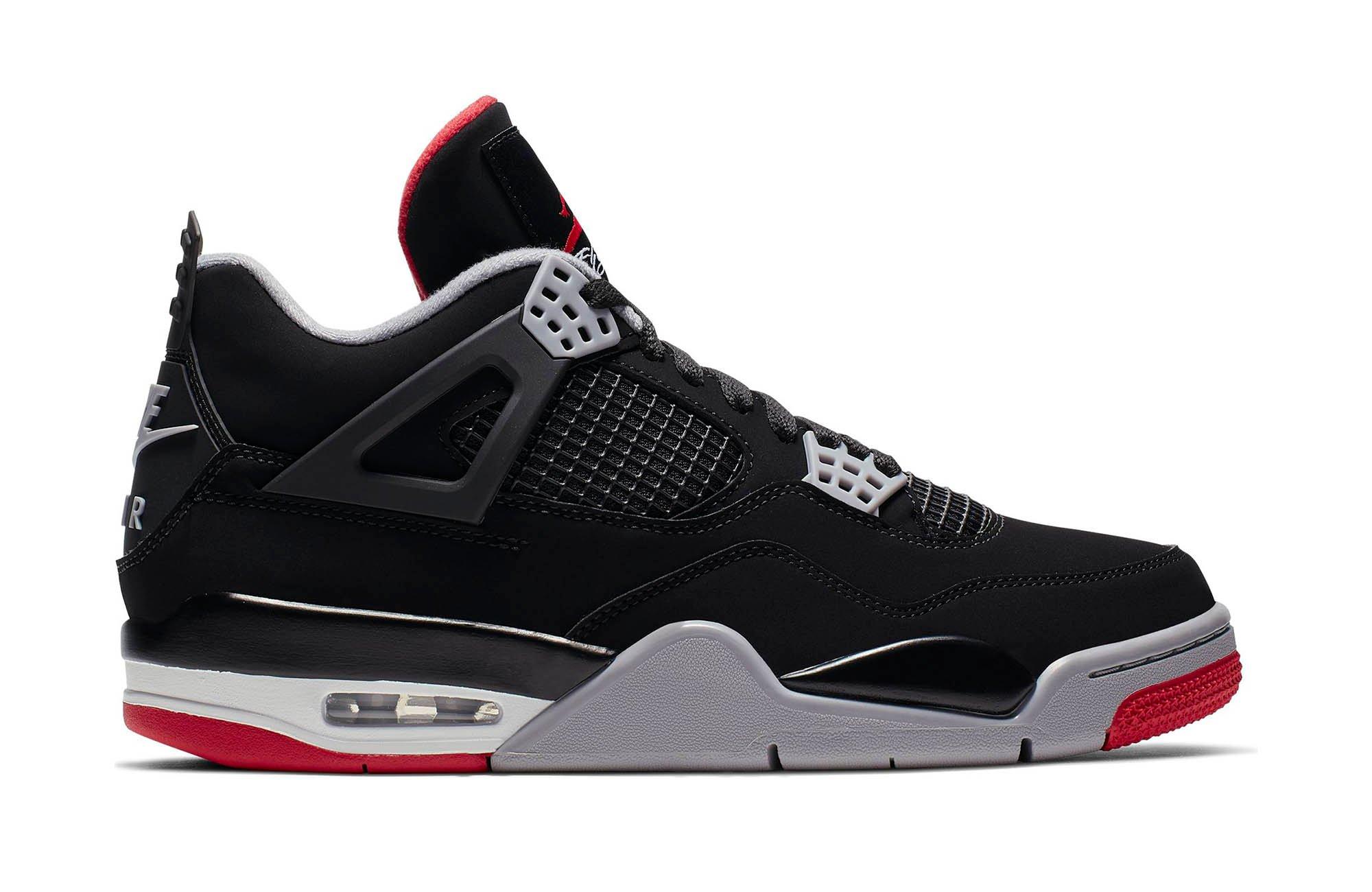 Sneakers Release Air Jordan Retro 4 OG Bred Black Fire Red