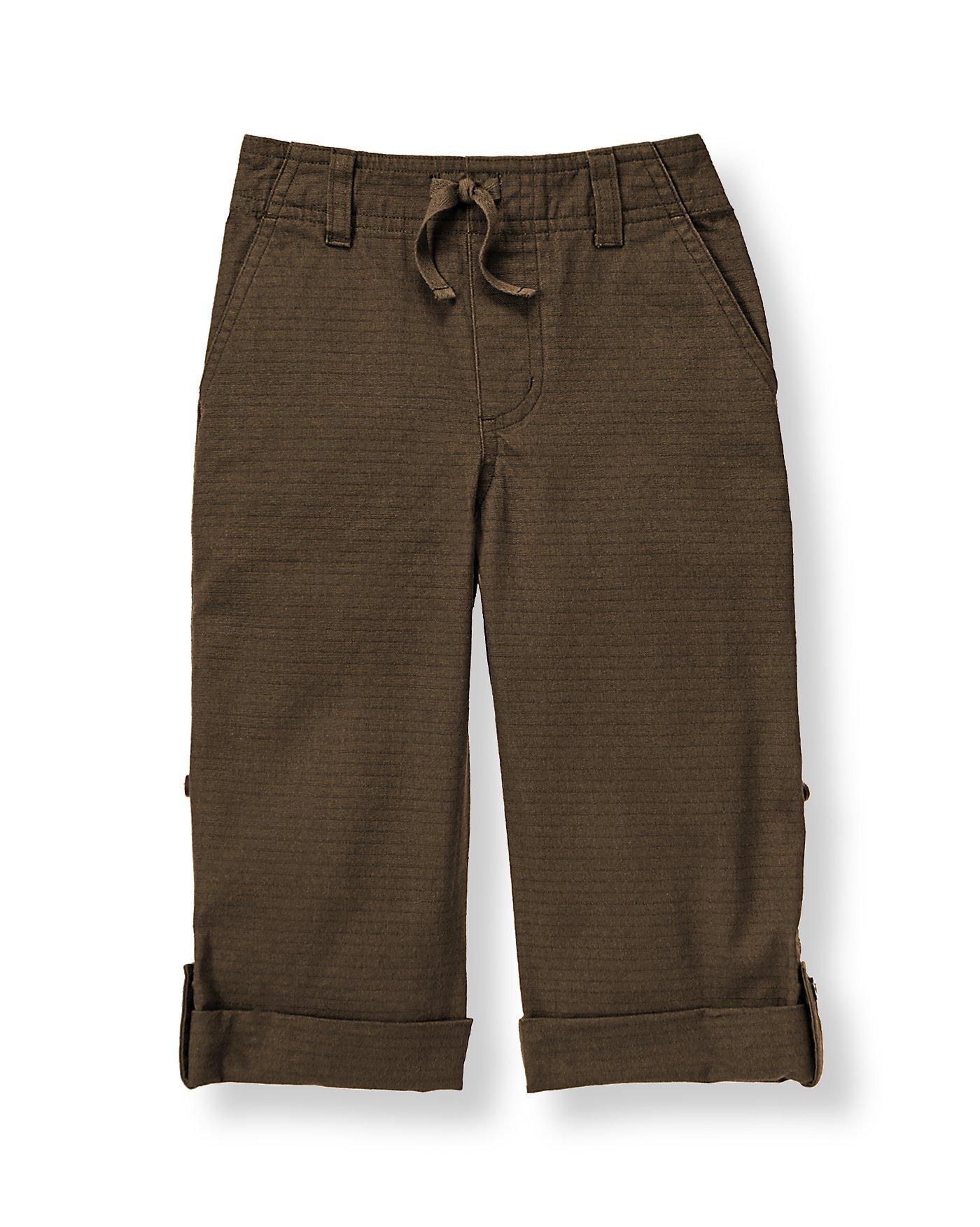 Boys Brown Ripstop Roll Cuff Pant at JanieandJack