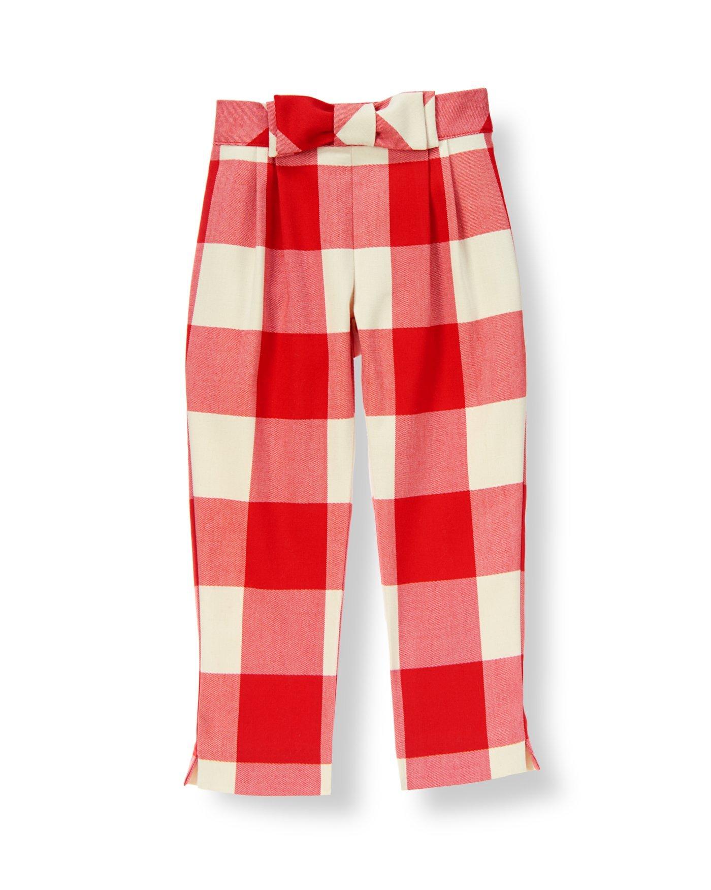 striped pants with bow