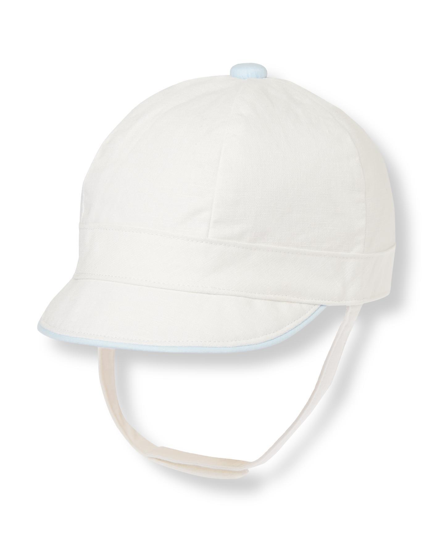 Baby Boy Pure White Linen Blend Hat at JanieandJack