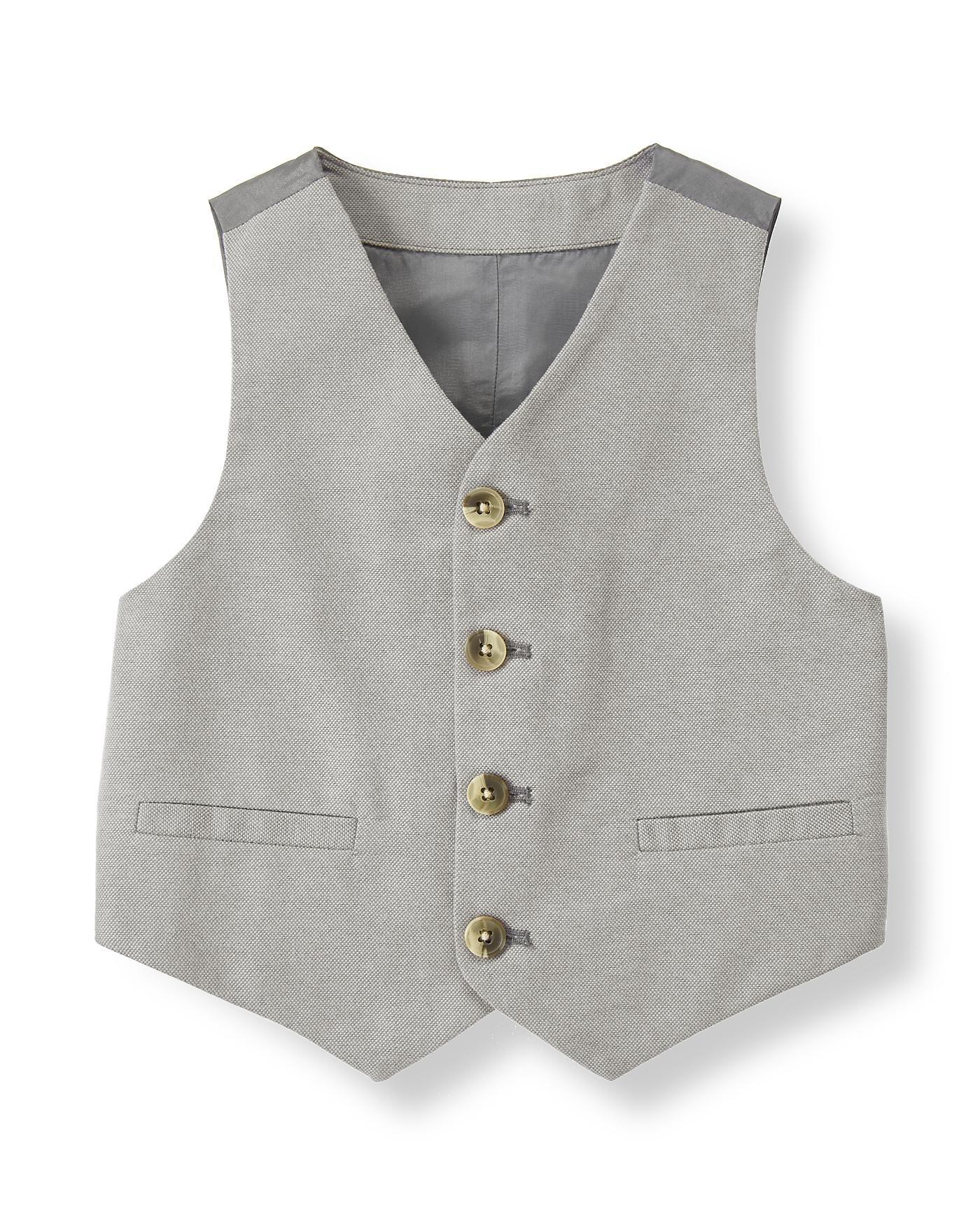Aviator Grey Oxford Suit Vest at JanieandJack