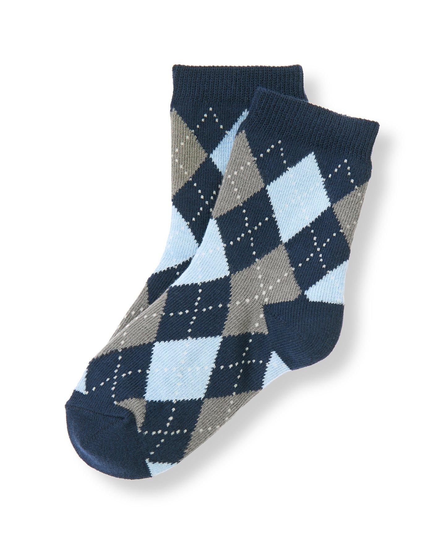 Boys Navy Argyle Argyle Sock at JanieandJack