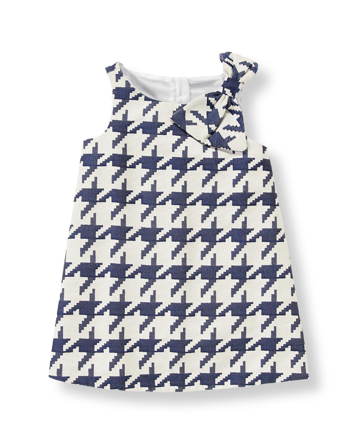Navy Houndstooth Houndstooth Dress at JanieandJack