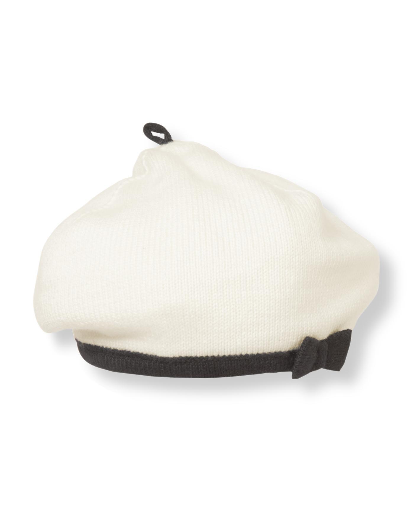 Ivory Sweater Bow Beret at JanieandJack