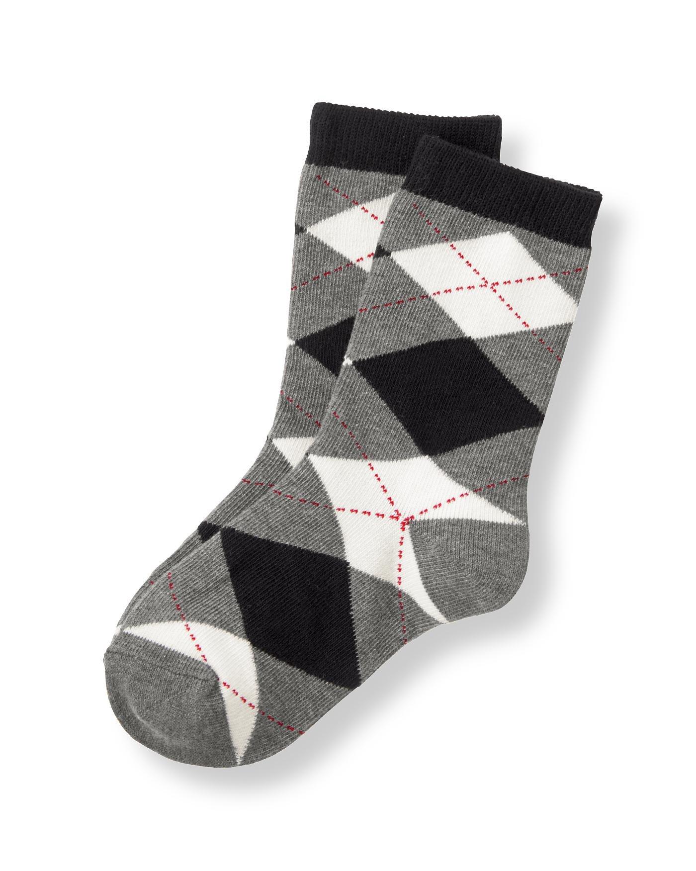 Boys Black Argyle Argyle Sock at JanieandJack