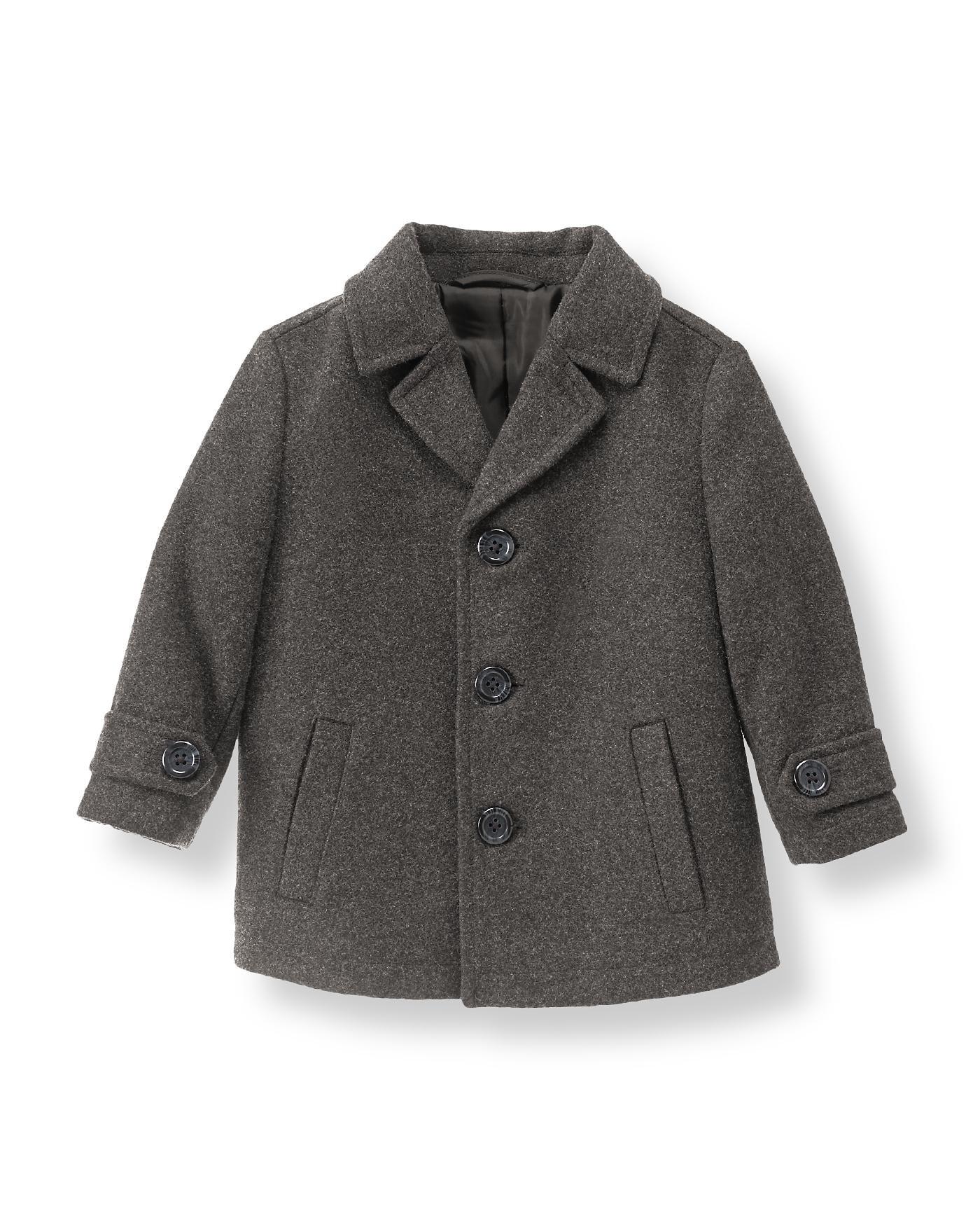 Charcoal Grey Wool Coat at JanieandJack