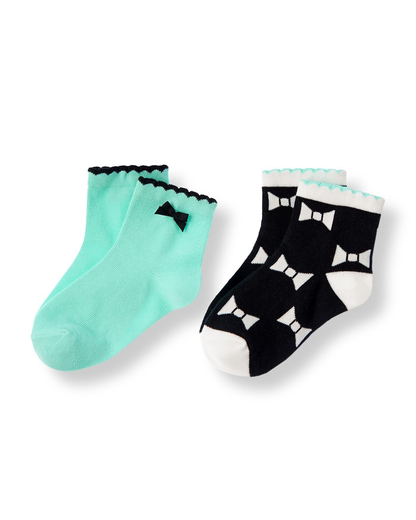 knee high black bow socks