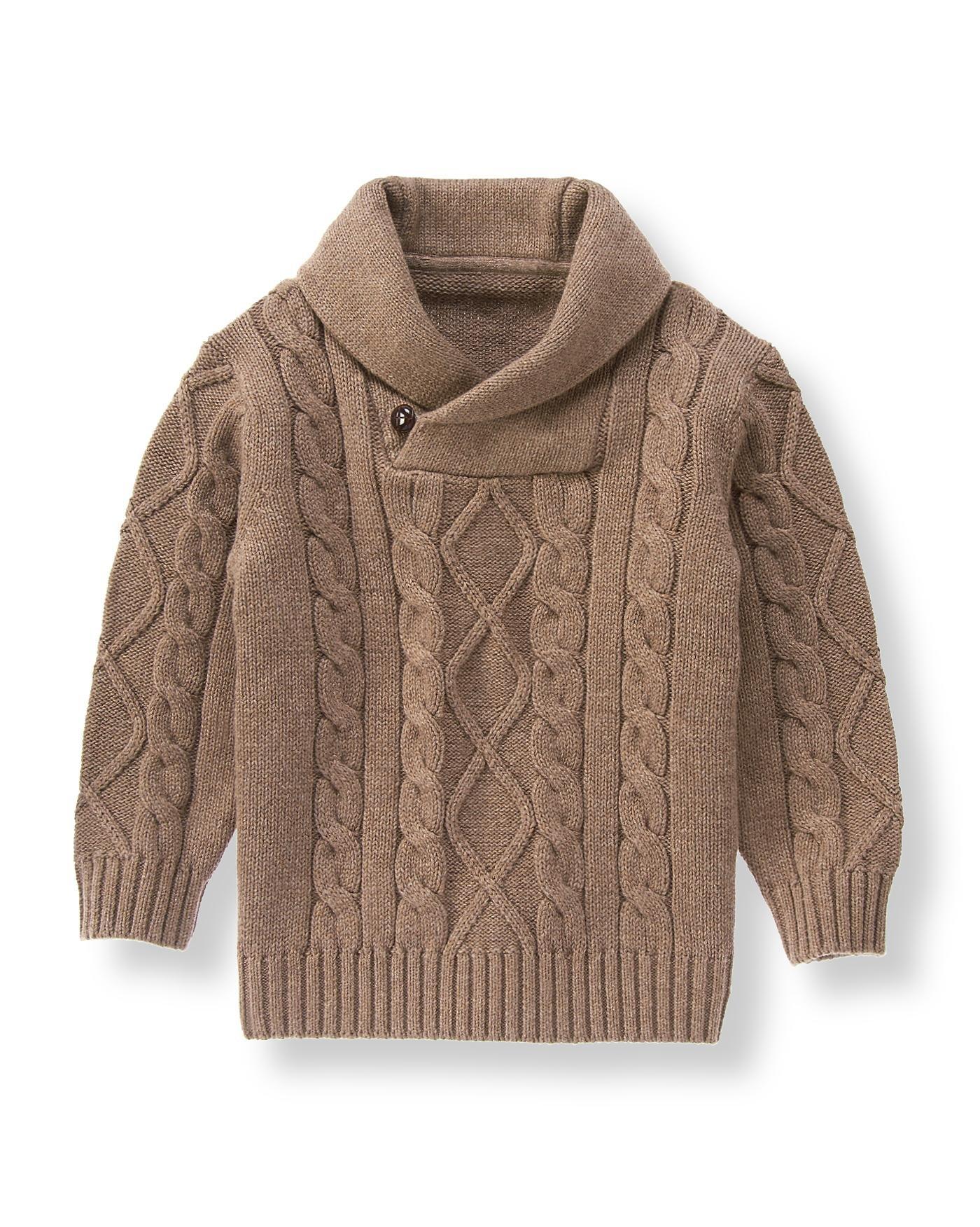 brown shawl sweater