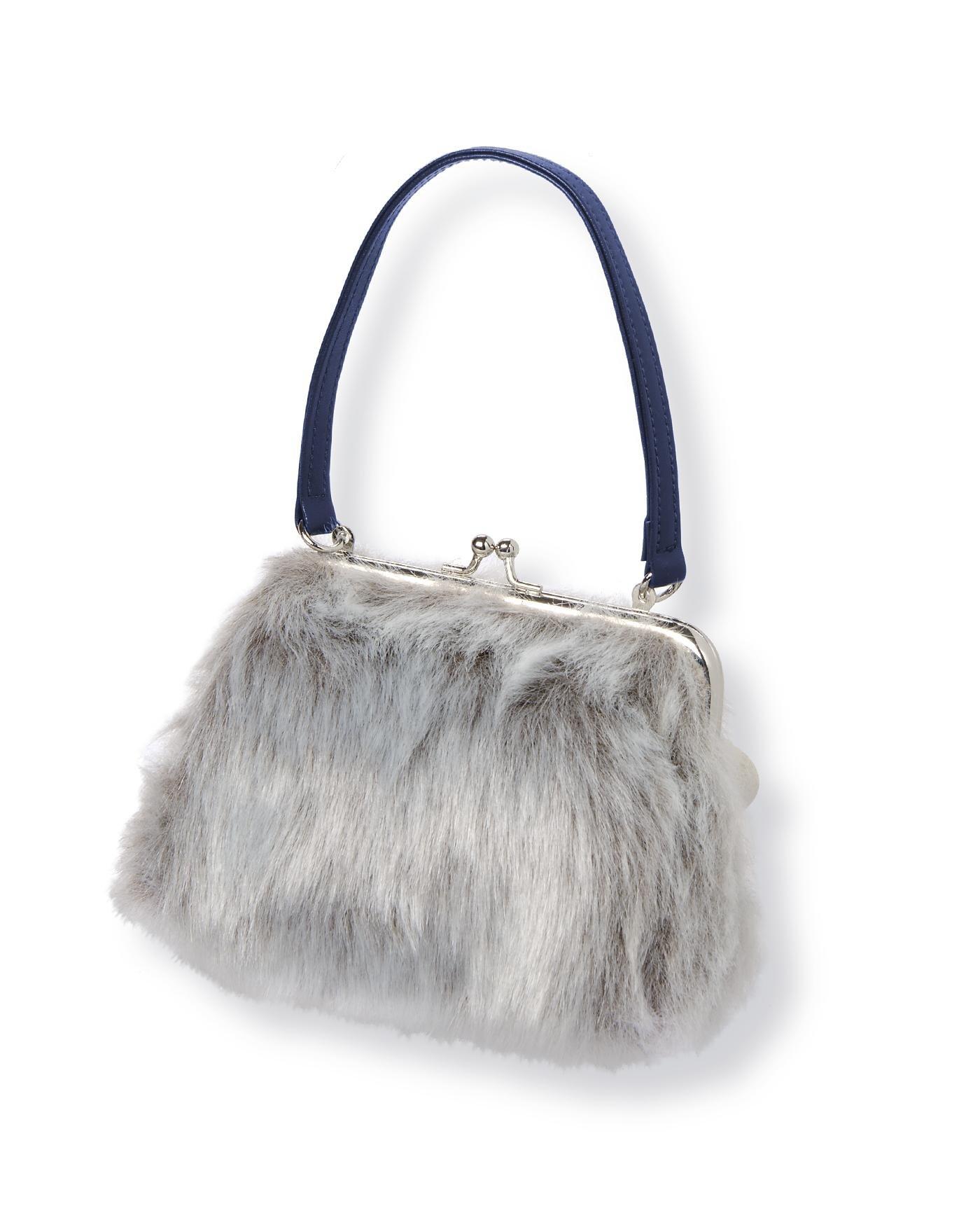 Grey Faux Fur Purse by Janie and Jack