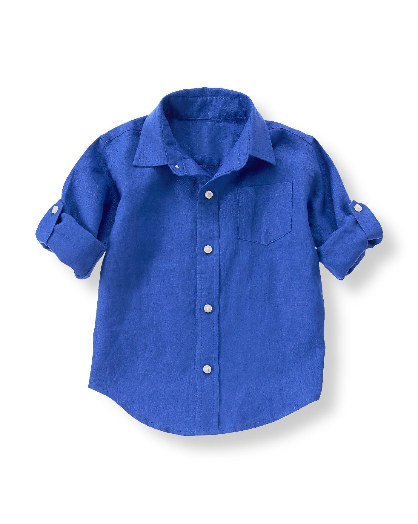 Boy Indigo Linen Shirt by Janie and Jack