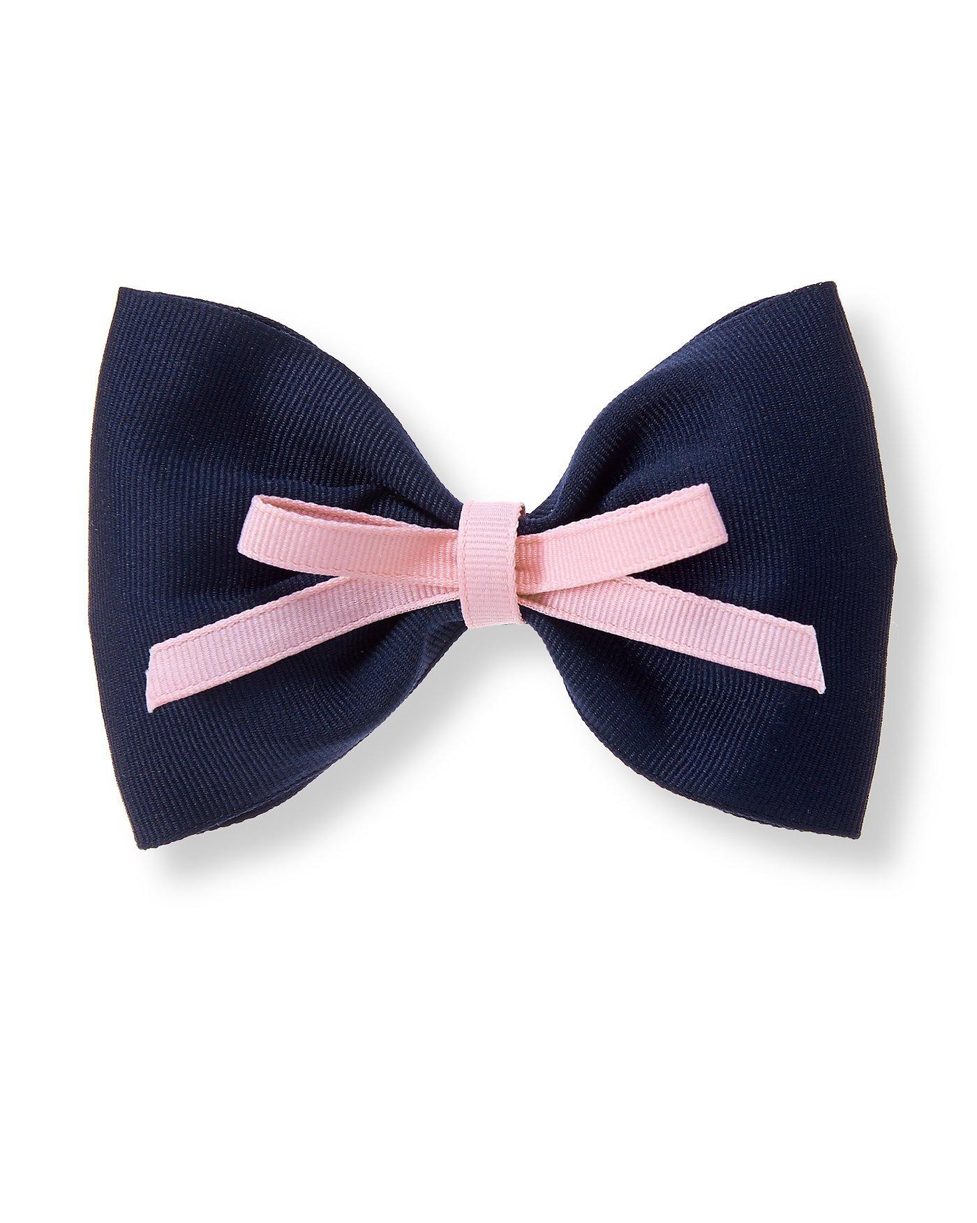 Navy Tiered Bow Clip at JanieandJack