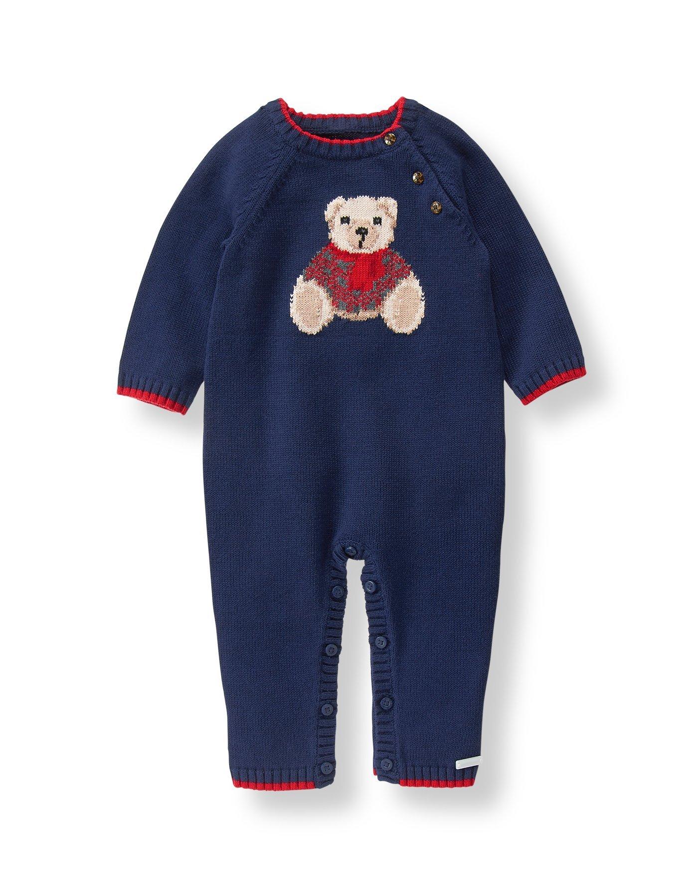 Baby Boy Navy Bear Sweater 1Piece at JanieandJack