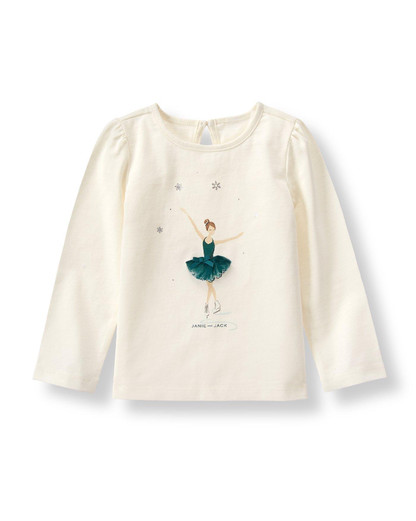 Baby Girl Ivory Ice Skater Tee at JanieandJack