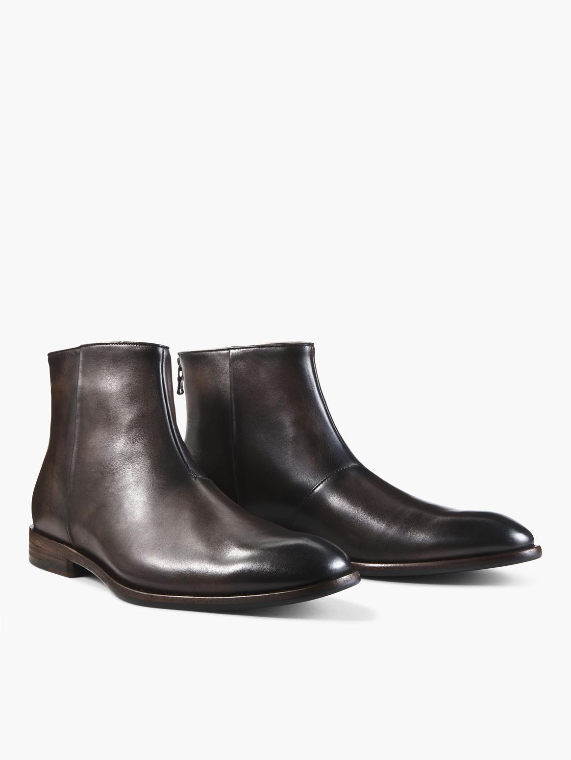 John Varvatos Nyc Back Zip Boots Wood Brown