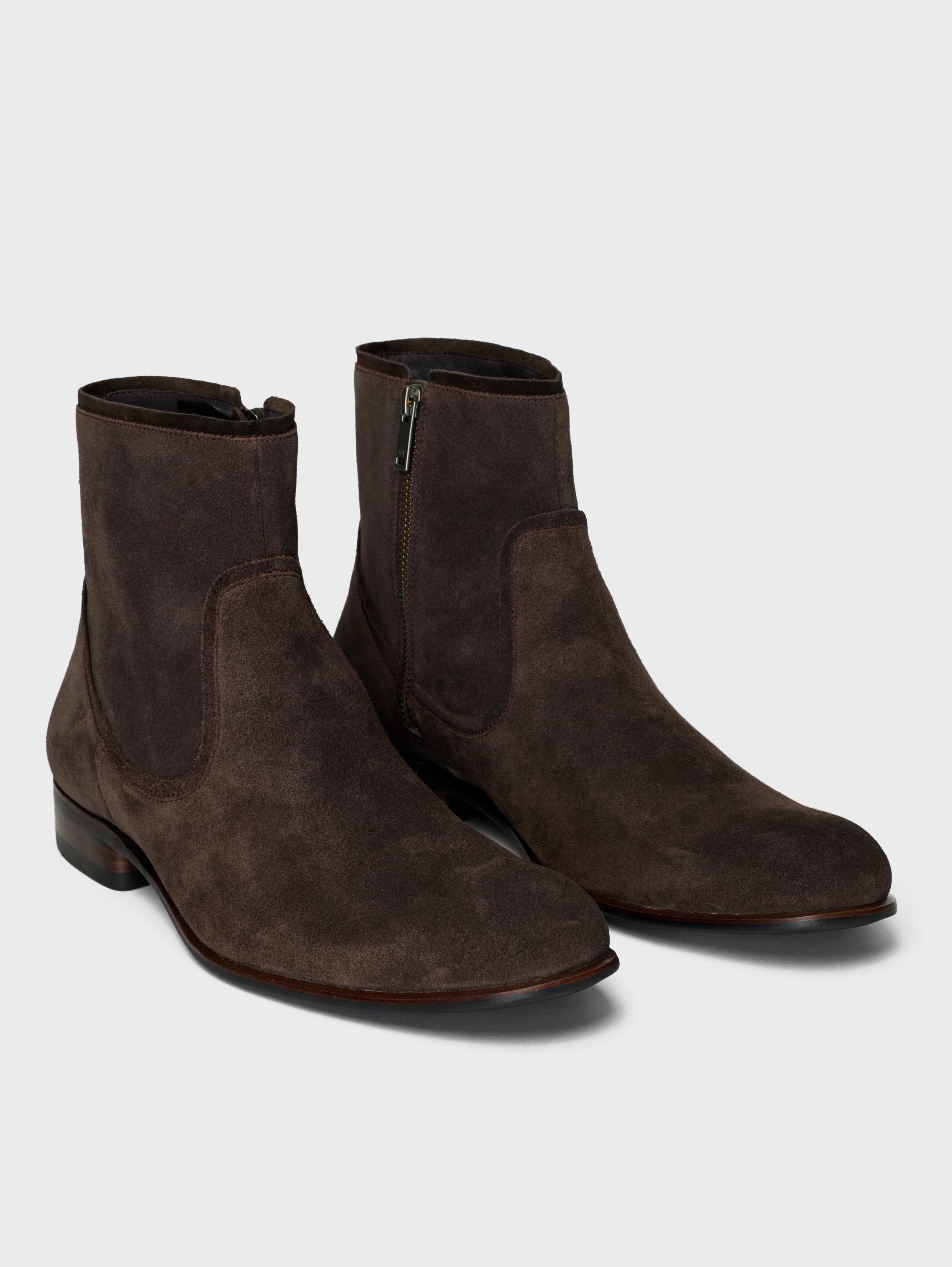 John Varvatos Seagher Zip Boots Chocolate
