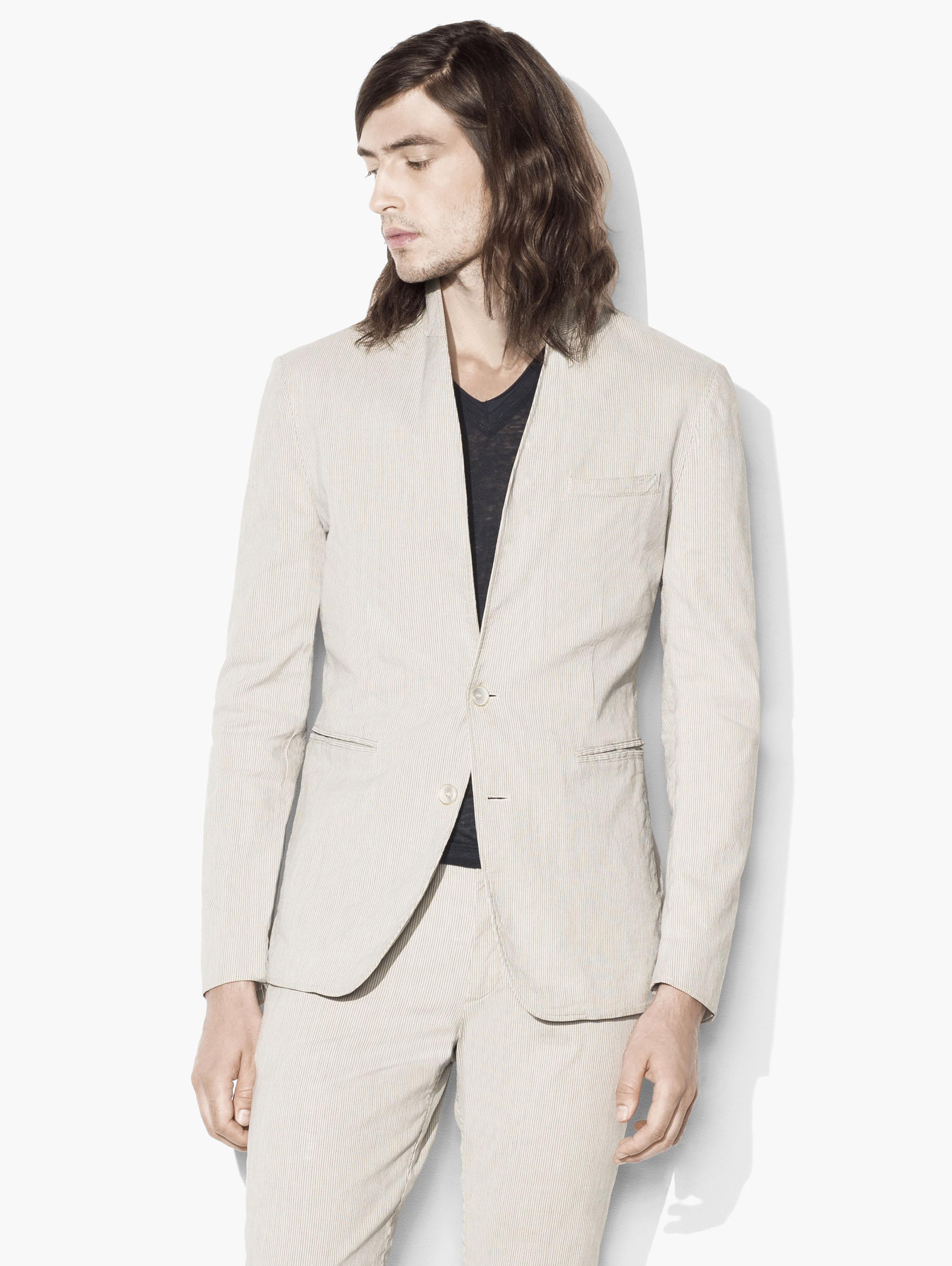 John Varvatos Vintage-Inspired Striped Shawl Jacket