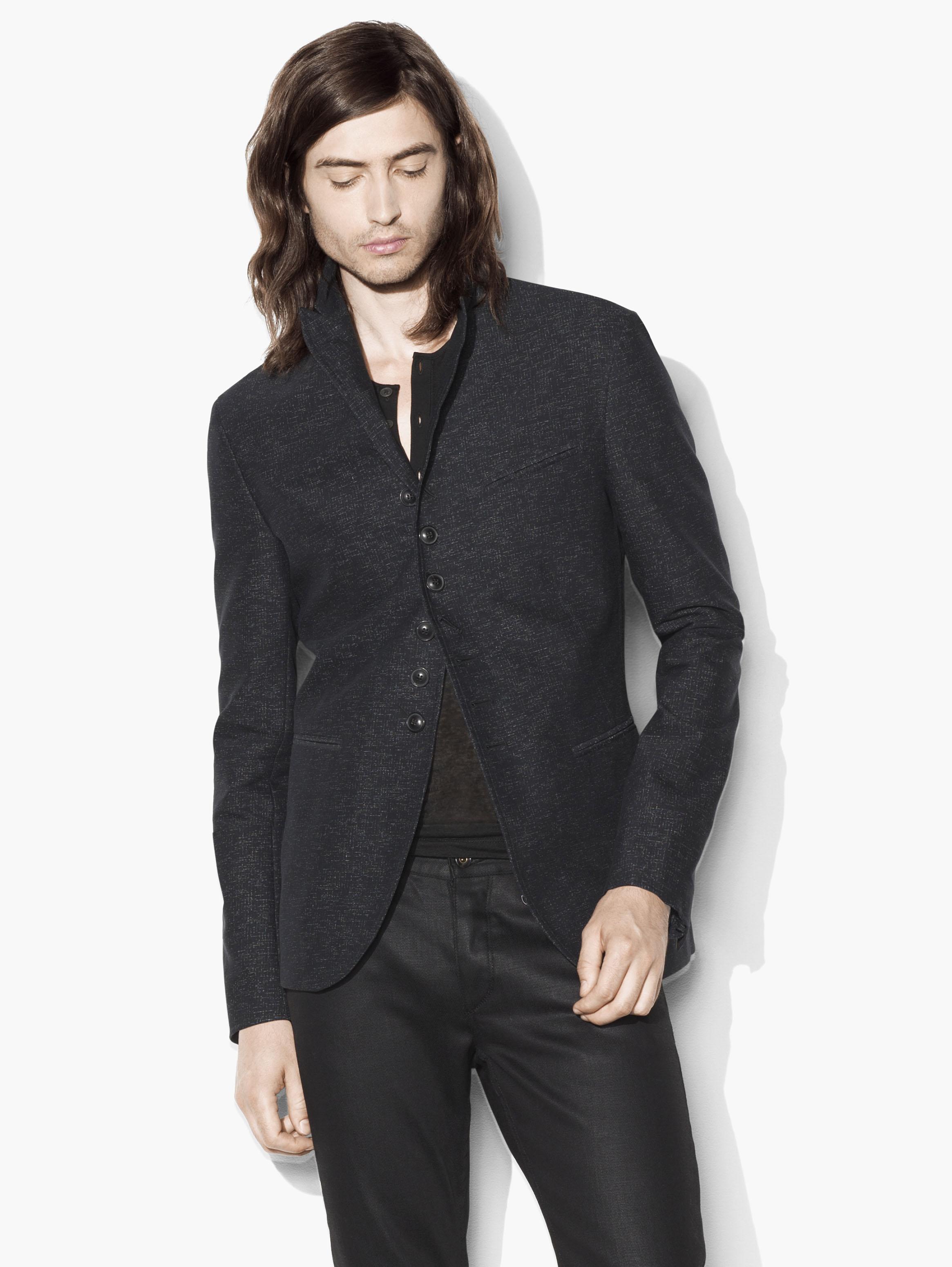 John Varvatos Textured Multi-Button Jacket