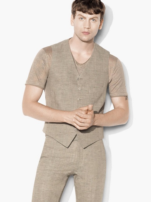 John Varvatos Austin Wool & Linen Vest