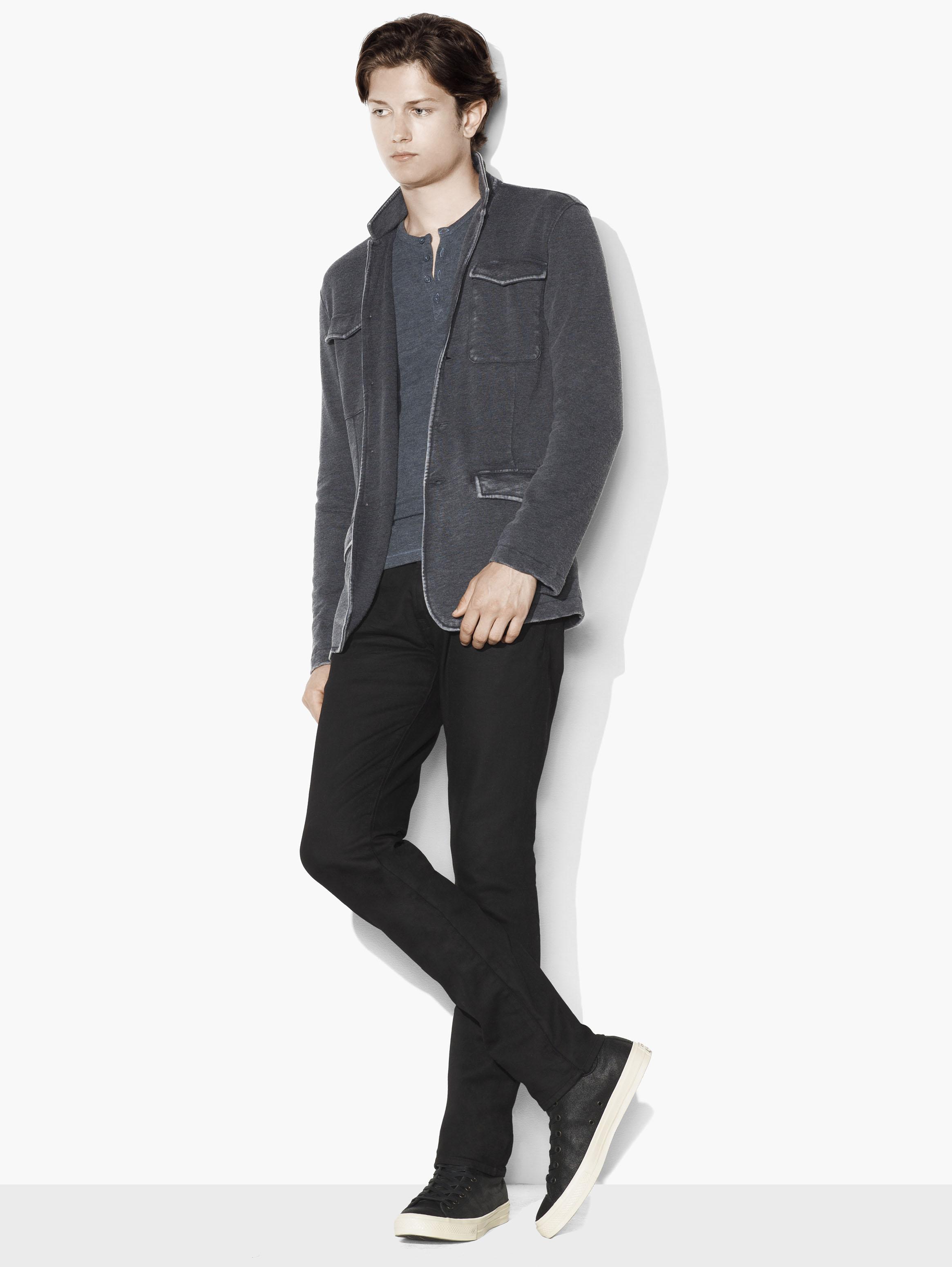 John Varvatos Washed Knit Field Jacket