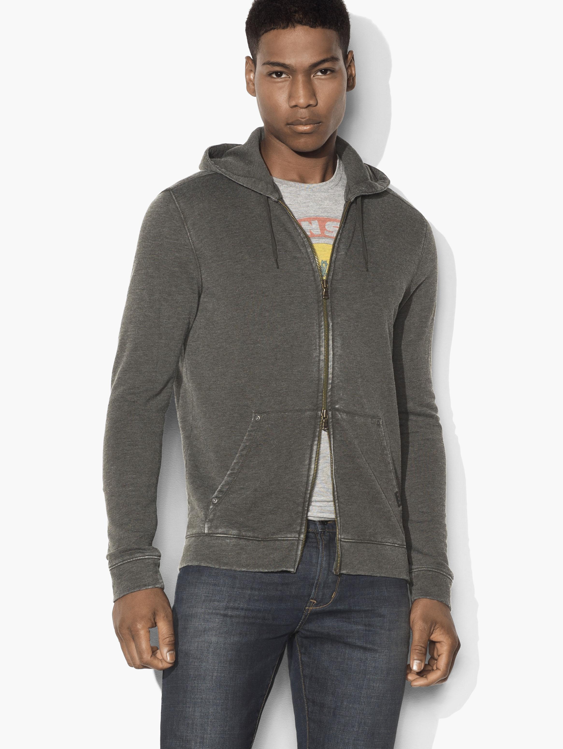 John Varvatos Burnout Zipped Hoodie